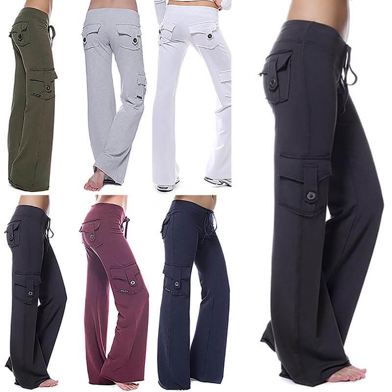 Damen Bootcut Cargo Hose mit Taschen – Isabella