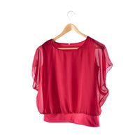 Damen Chiffon Bluse mit Rüschenärmeln – Ariana