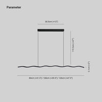 LED-Pendelleuchte mit modernem Wellenlinien-Design – WaveGlow