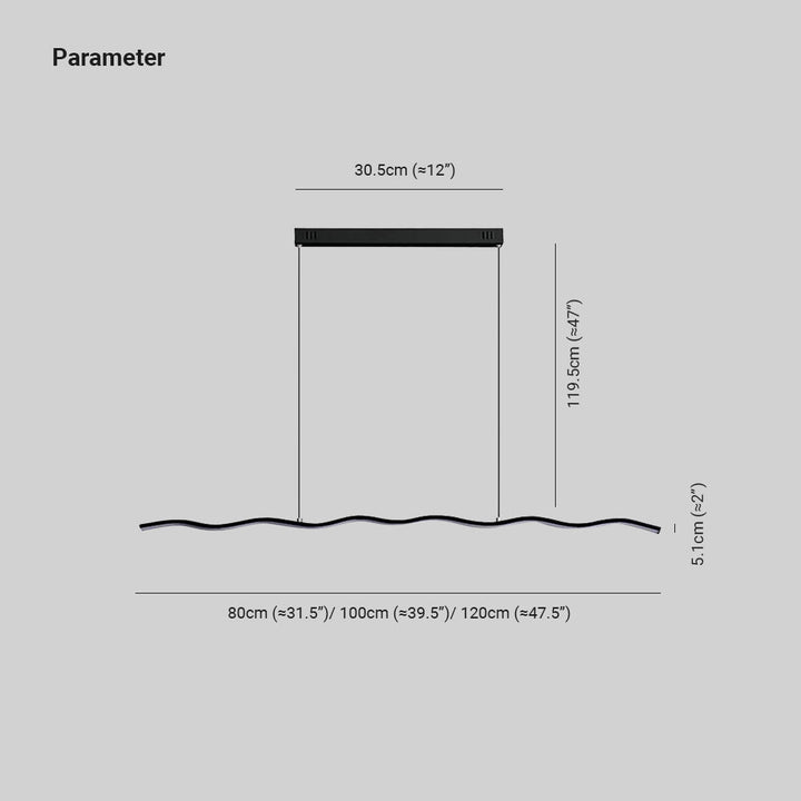 LED-Pendelleuchte mit modernem Wellenlinien-Design – WaveGlow