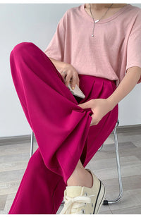 High-Waist Casual Damen Hose mit weitem Bein – Emilia