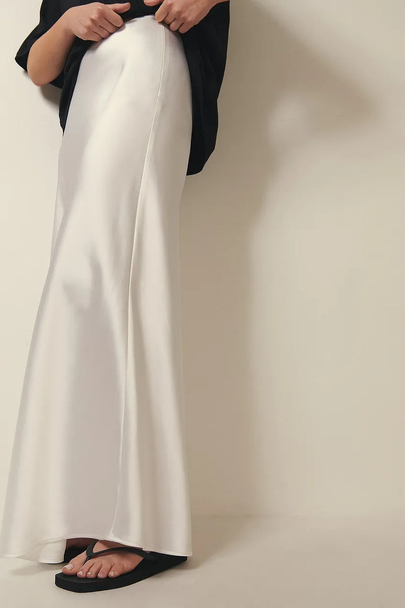 Satinierten Damenrock mit Hoher Taille – Elena