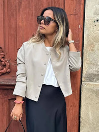 Leichte Damen-Bomberjacke für den Sommer – Casual Chic mit Stehkragen