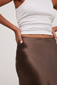 Satinierten Damenrock mit Hoher Taille – Elena