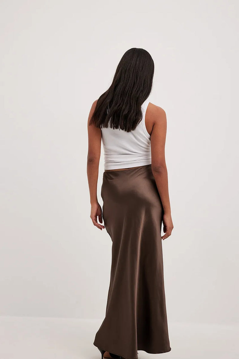 Satinierten Damenrock mit Hoher Taille – Elena