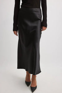Satinierten Damenrock mit Hoher Taille – Elena