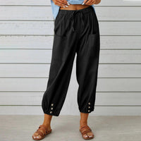 Leichte Sommer-Leinenhose mit Kordelzug & weitem Schnitt – Mira