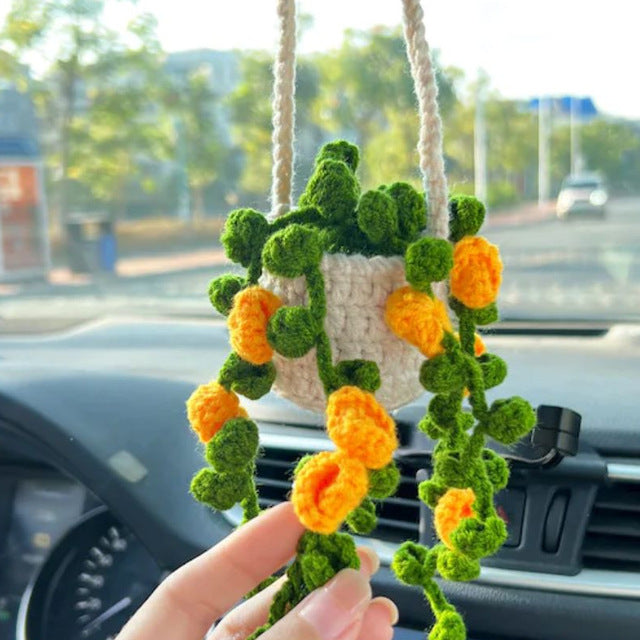 Glitzerstrick | New Crochet Topfpflanzen Auto Korb hängend