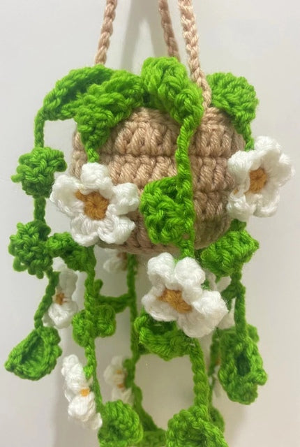 Glitzerstrick | New Crochet Topfpflanzen Auto Korb hängend