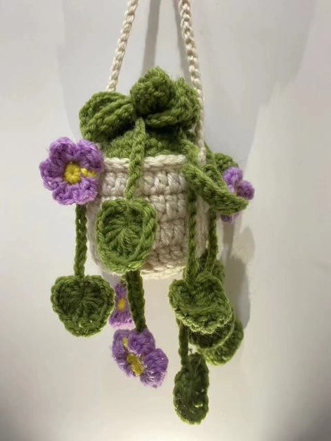 Glitzerstrick | New Crochet Topfpflanzen Auto Korb hängend