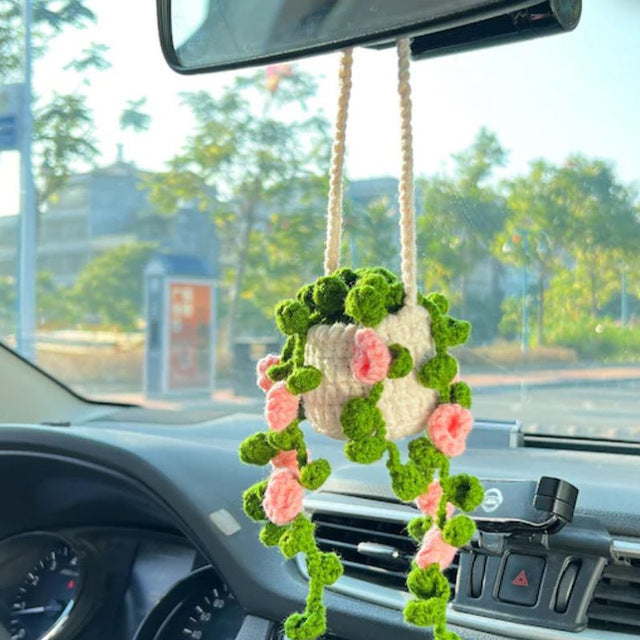 Glitzerstrick | New Crochet Topfpflanzen Auto Korb hängend