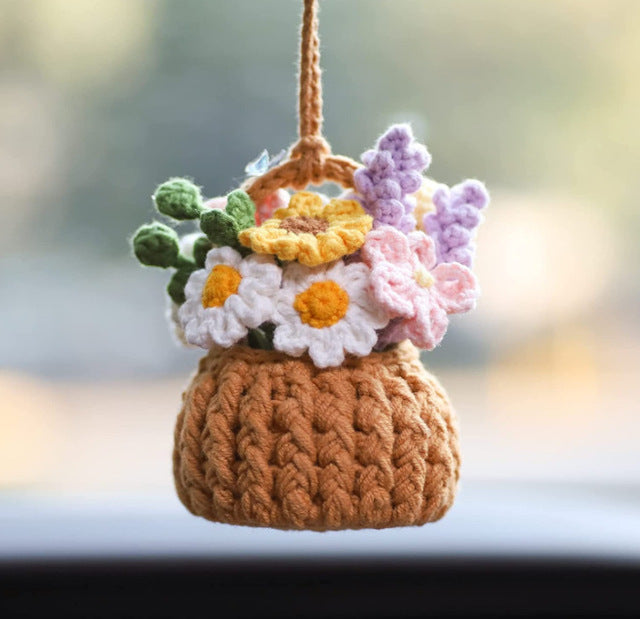 Glitzerstrick | New Crochet Topfpflanzen Auto Korb hängend