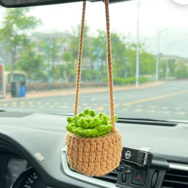 Glitzerstrick | New Crochet Topfpflanzen Auto Korb hängend