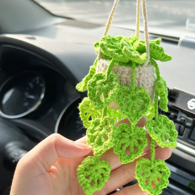 Glitzerstrick | New Crochet Topfpflanzen Auto Korb hängend