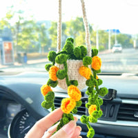 Glitzerstrick | New Crochet Topfpflanzen Auto Korb hängend