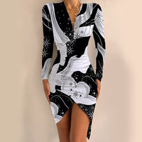 Modisches Kleid mit Frontschlitz