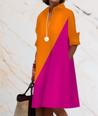 Marideth - Übergroßes Kleid mit langen Ärmeln und Seitentaschen