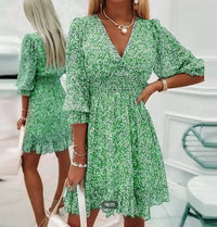 ELEGANTES GEBLÜMTES MINIKLEID - Fiadora