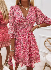 ELEGANTES GEBLÜMTES MINIKLEID - Fiadora