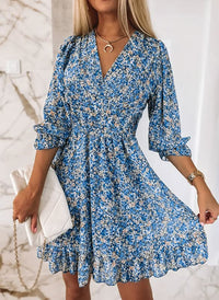 ELEGANTES GEBLÜMTES MINIKLEID - Fiadora