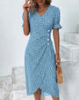 Knopfkleid mit V-Ausschnitt & Kurzarm – Luisa
