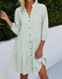 Leichte Sommerkleid Damen aus Baumwolle mit V-Ausschnitt – Nayana