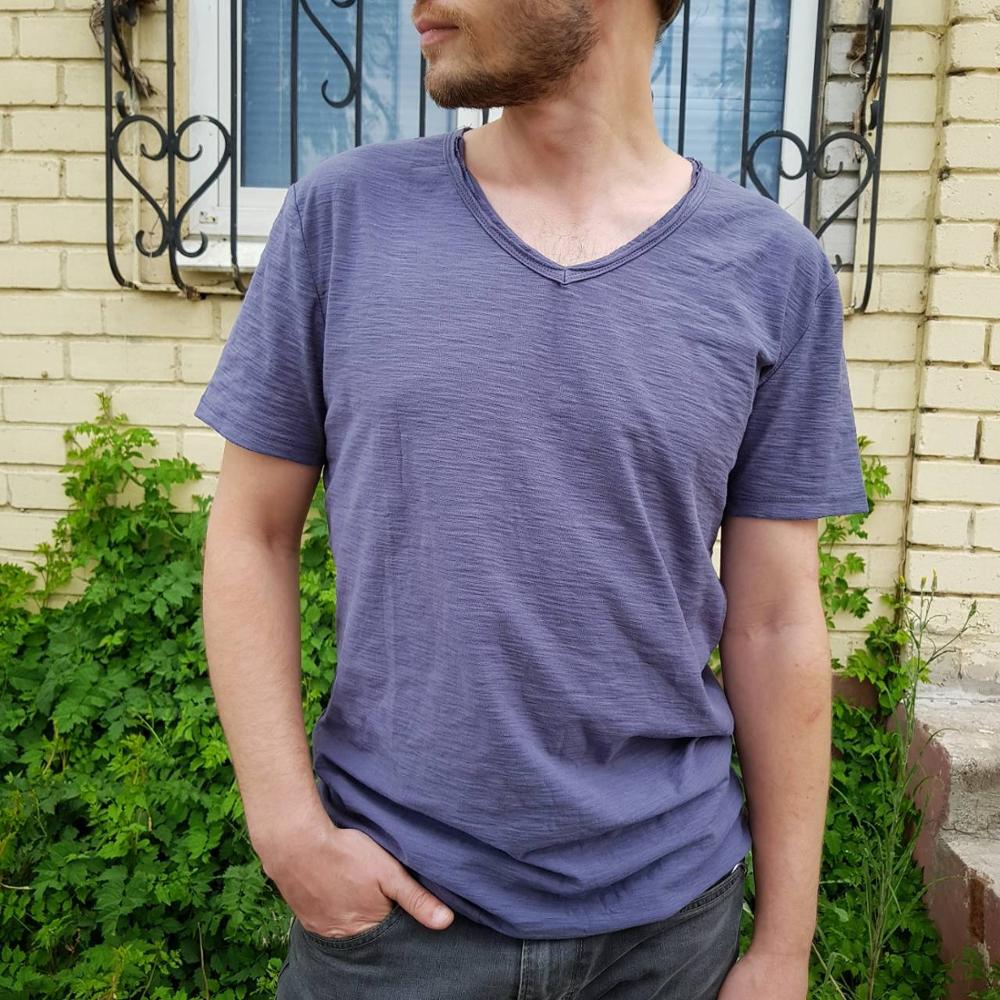 Herren V-Ausschnitt Leinen Shirt – Luca