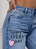 Damen Jeans mit Herz- und Graffiti-Print - Lotte