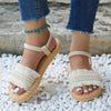 Trendige Quastensandalen mit niedrigem Absatz – Juliet