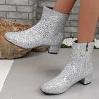 Damen Glitter Stiefeletten mit Absatz – Raelene
