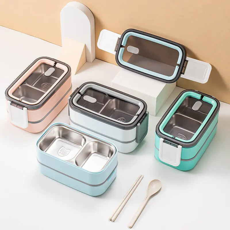 2-Schichtige Edelstahl-Bento-Lunchbox - MealMate