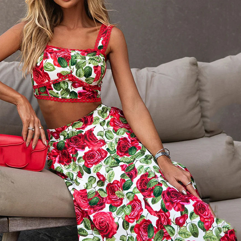 Two-piece summer set with open waist – Solenne