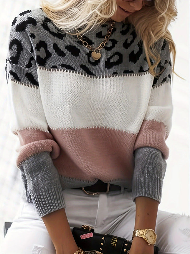 Bequemer Sweater mit Leopardenmuster – Laura