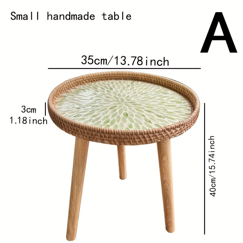 Skandinavischer Rattan-Beistelltisch - Elin