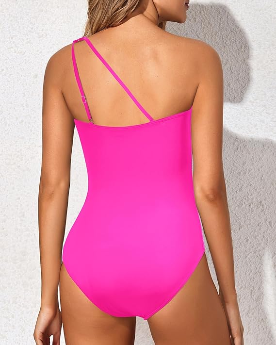 Damen Badeanzug mit Ein-Schulter-Design und Bauchkontrolle – Valeria