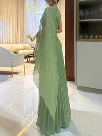 Trendy Ein-Schulter Maxikleid mit Plisseefalten – Mirella