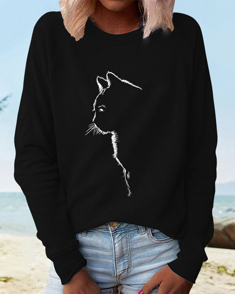 Sweatshirt mit Katzenprint – Paws