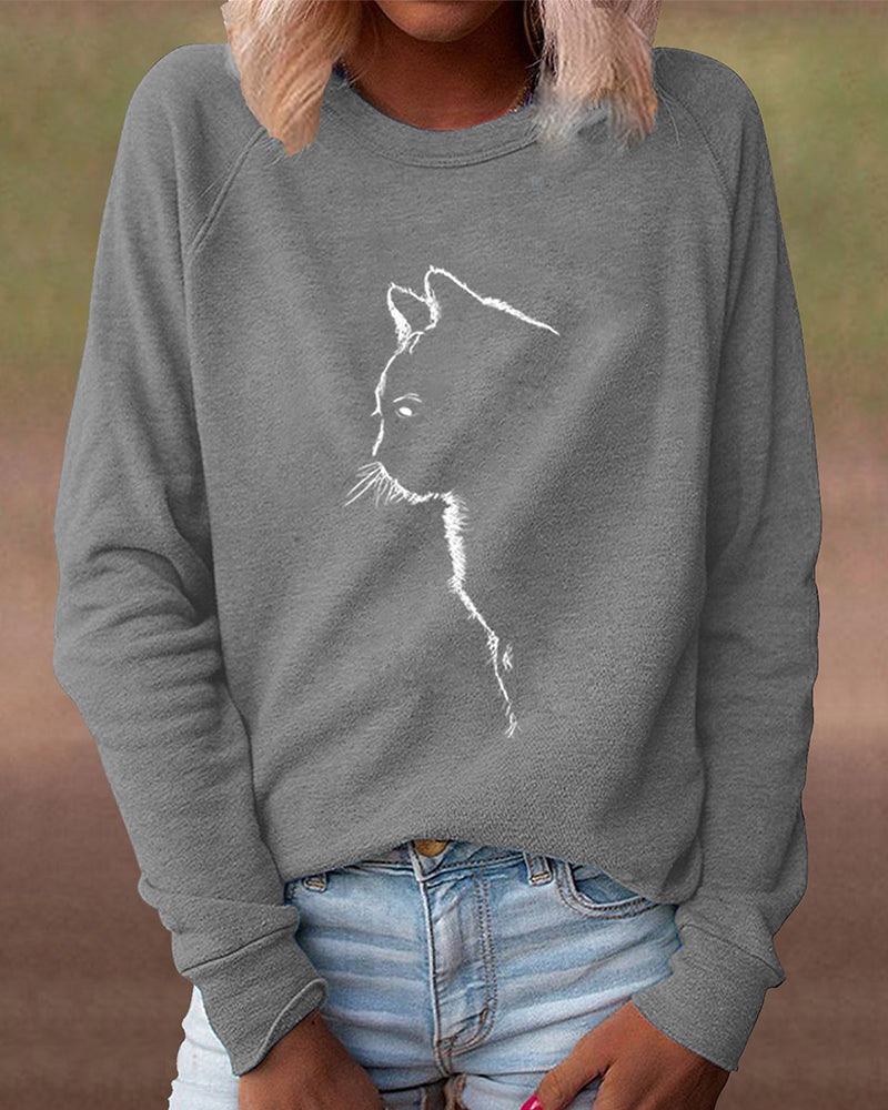 Sweatshirt mit Katzenprint – Paws