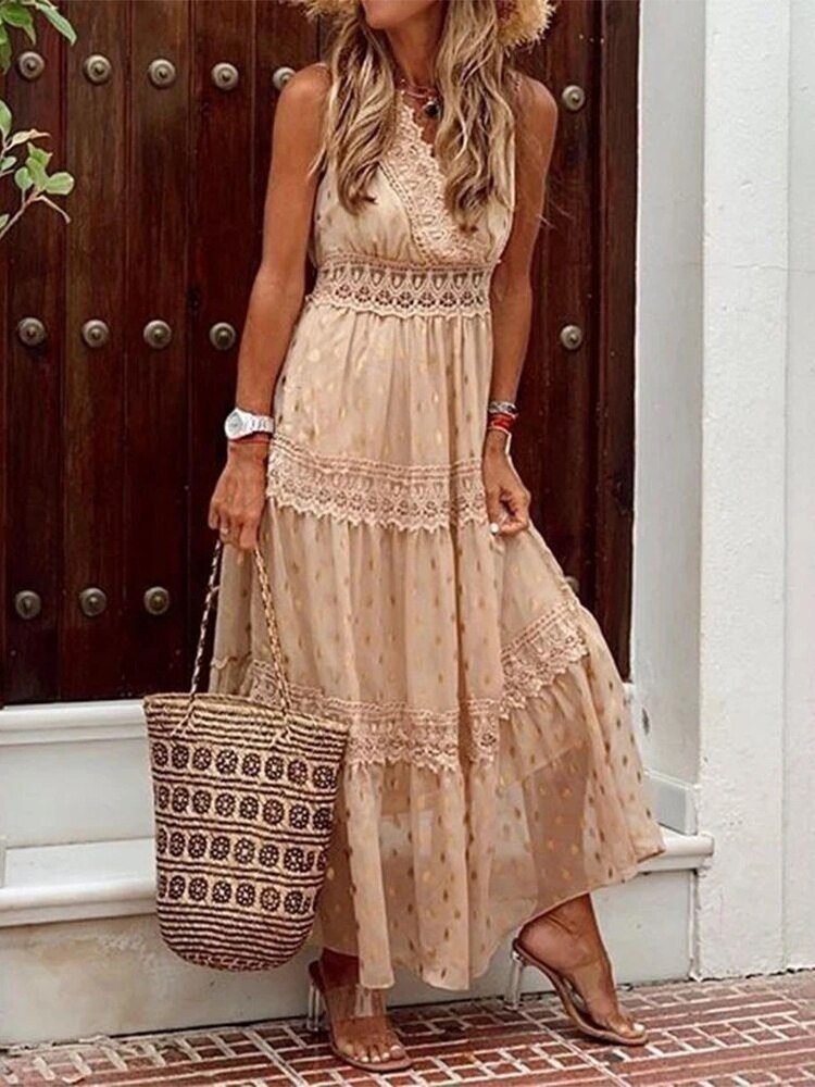 Luftiges Boho Sommerkleid im Ibiza-Stil mit V-Ausschnitt – Niva