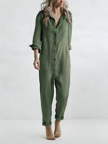 Casual Damen Einteiler mit Knopfleiste – Amira