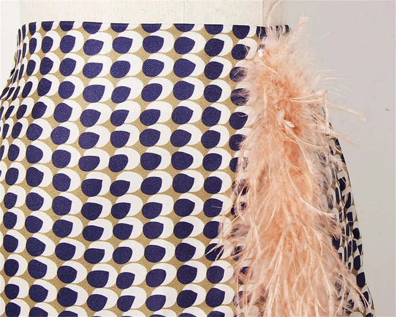 Two-piece chiffon summer outfit with belt and skirt – Maurelle