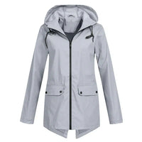 Trendy Women's Rain Jacket with Hood - Liora