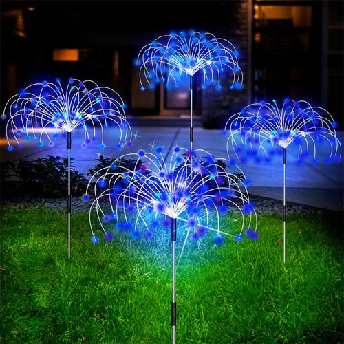 Waterproof Solar Garden Lamp with Fireworks Effect – SparkGlow