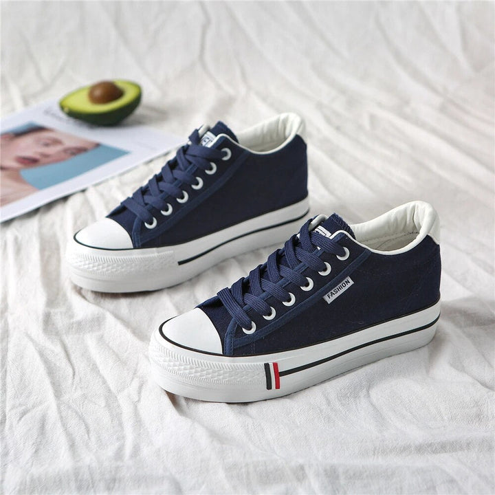 Stylische Damen Canvas-Sneaker mit Plateausohle – Leonie