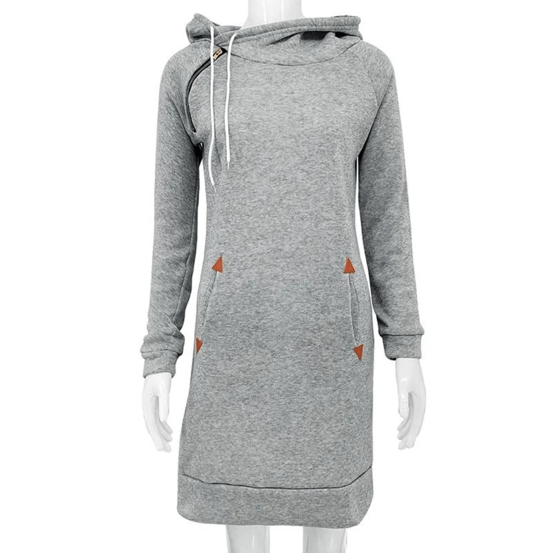 Kapuzen-Sweatkleid mit Taschen – Isabella