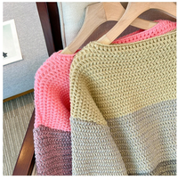 Damen Oversize Strickpullover mit Patchwork-Design – Melina