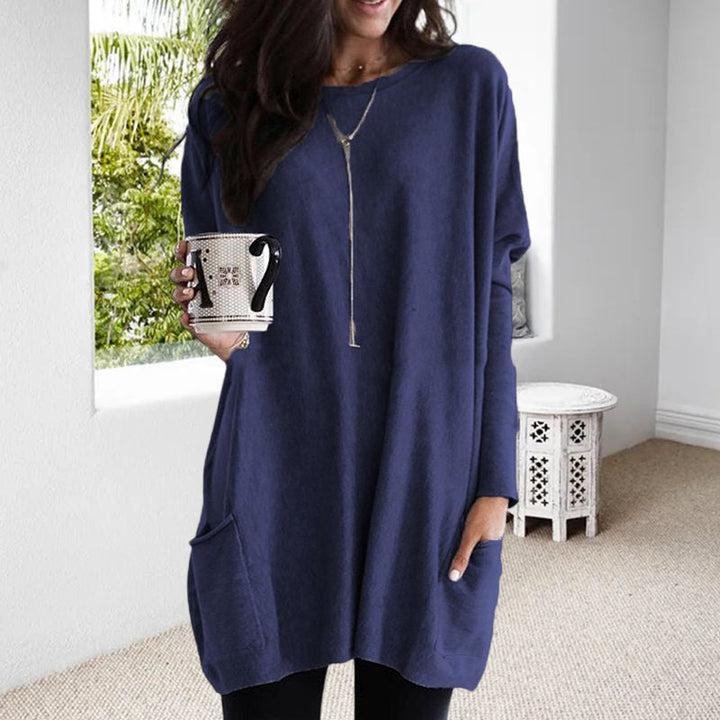 Oversized Damen Herbstpullover mit Taschen – Yara