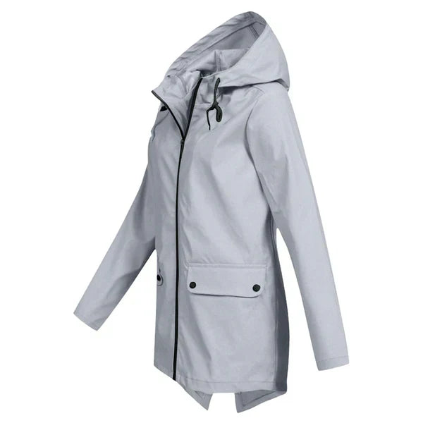 Trendy Women's Rain Jacket with Hood - Liora