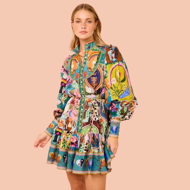 Mini-Kleid mit Lebendigem Print - Camila