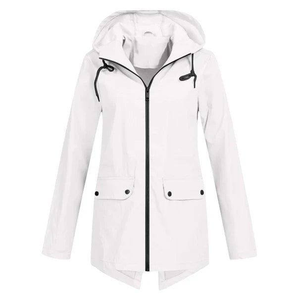Trendy Women's Rain Jacket with Hood - Liora